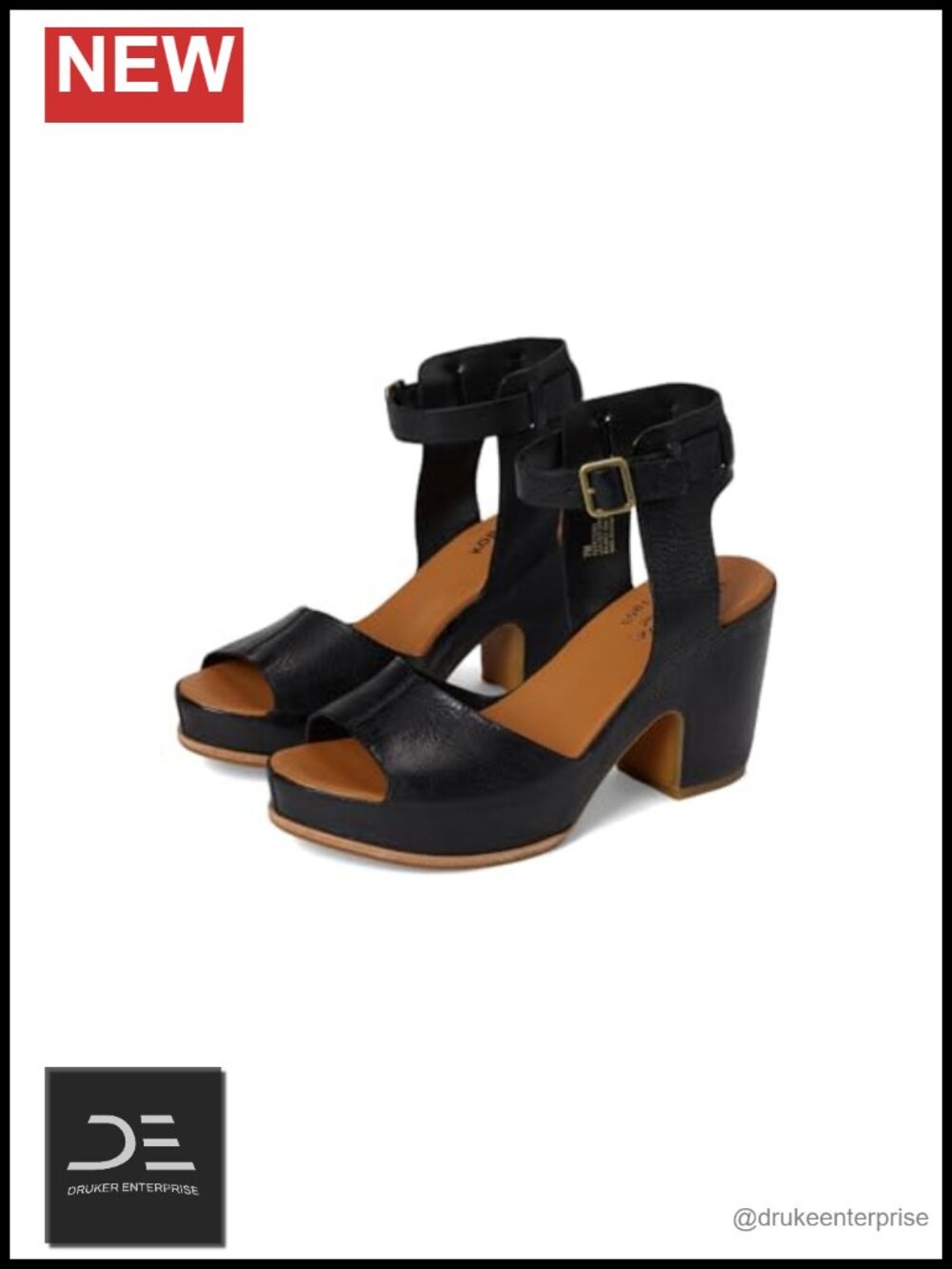 Leather Ankle Strap Platform Wedge Sandals Heels